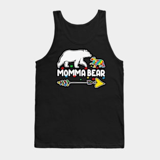 Momma Bear Autism Awareness Gift for Birthday, Mother's Day, Thanksgiving, Christmas Tank Top